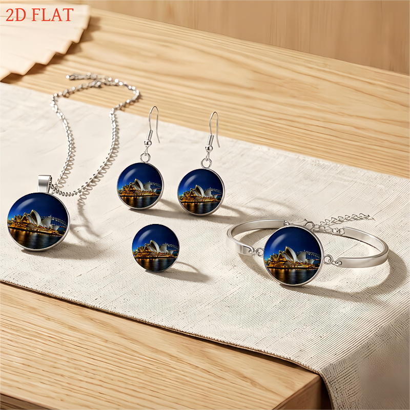 5pc Sydney Opera House & Harbour Bridge Jewelry Set